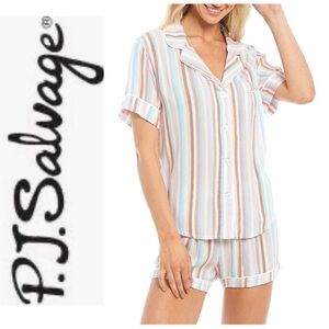 P.J.Salvage Saturday Morning Stripe PJ Set small